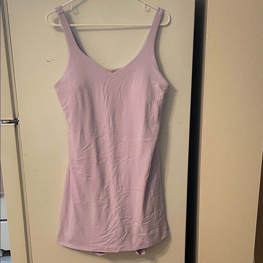 Lululemon Size 14 Baby Purple Align Dress With Under Shorts Pockets Padded Tank - Picture 1 of 10